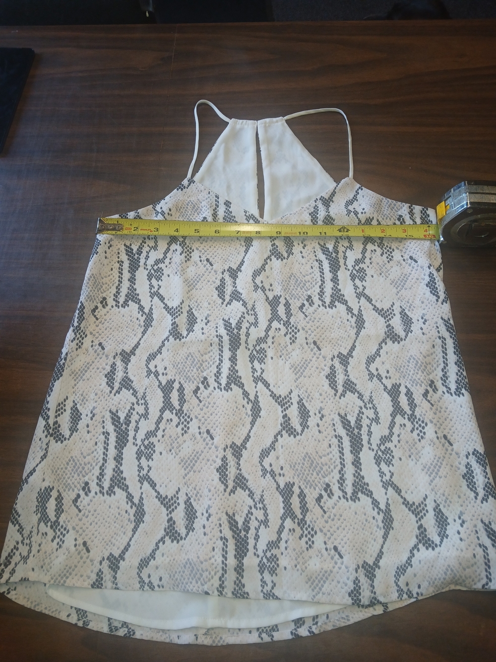 Express Snake Print Halter Tank Top - White & Gray